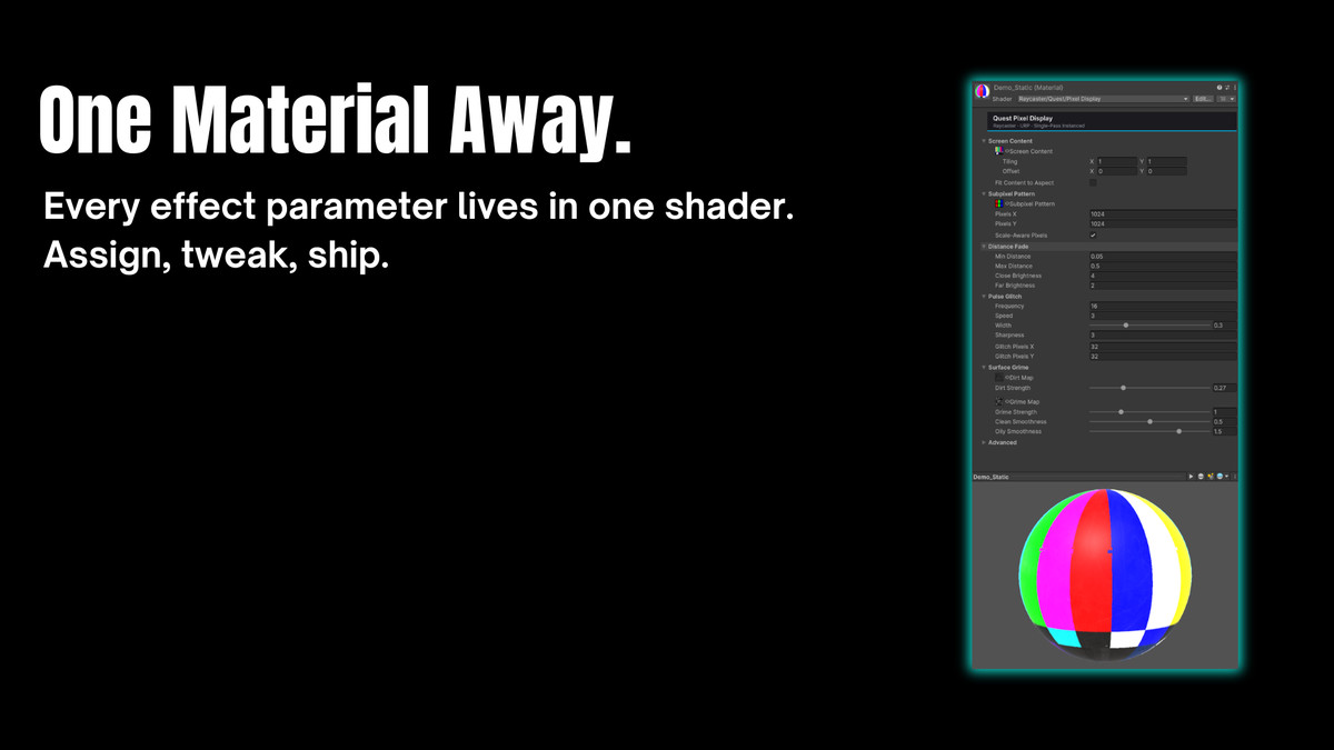 Quest Pixel Display - VR URP LCD Shader