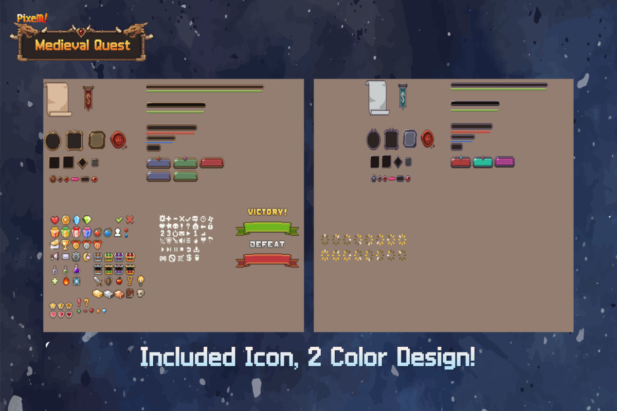 Pixem - Medieval Quest GUI (Pixel)