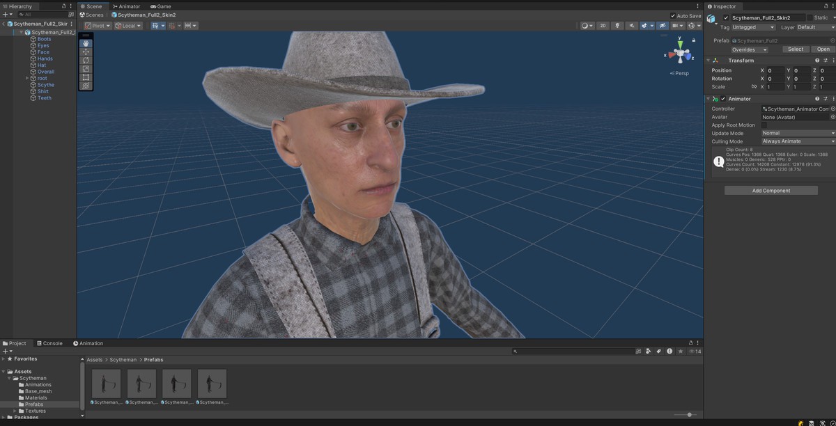 Farmer with scythe
