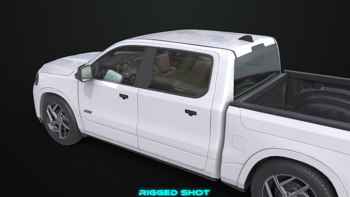 Pickup Truck 03 Grey and White URP HDRP Textures