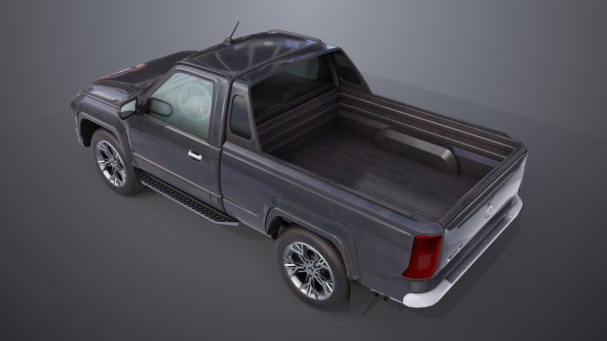 Pickup Truck01 Black and White URP HDRP Textures