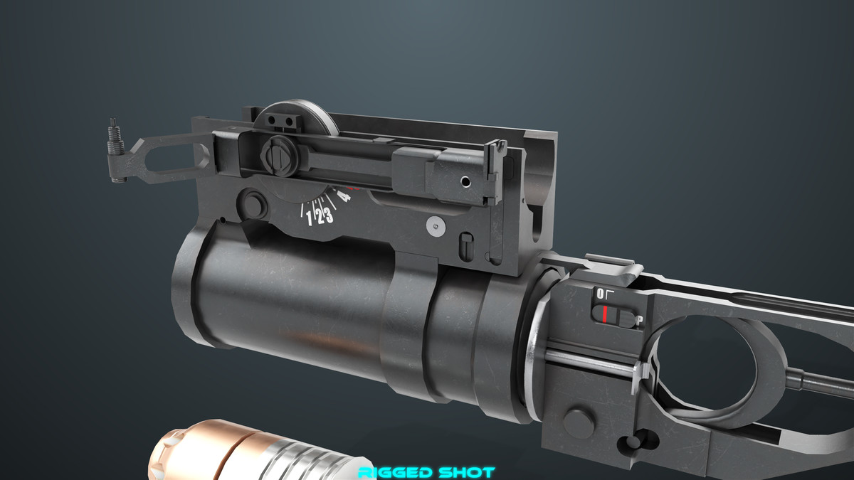 Grenade Launcher 03 Standalone Black URP HDRP Textures