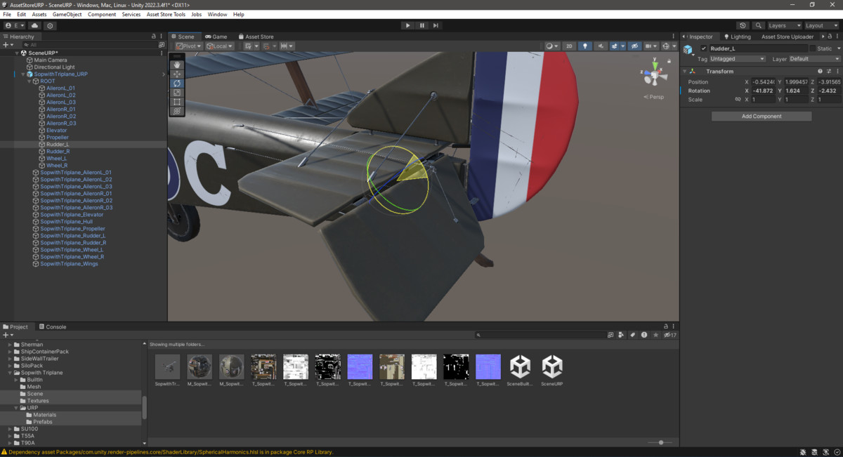 Aircraft Sopwith Triplane Rigged