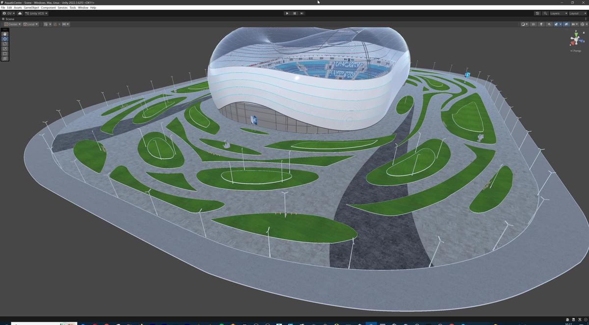 Olympic Aquatic Center Swimming Pool Modular Environment 3D