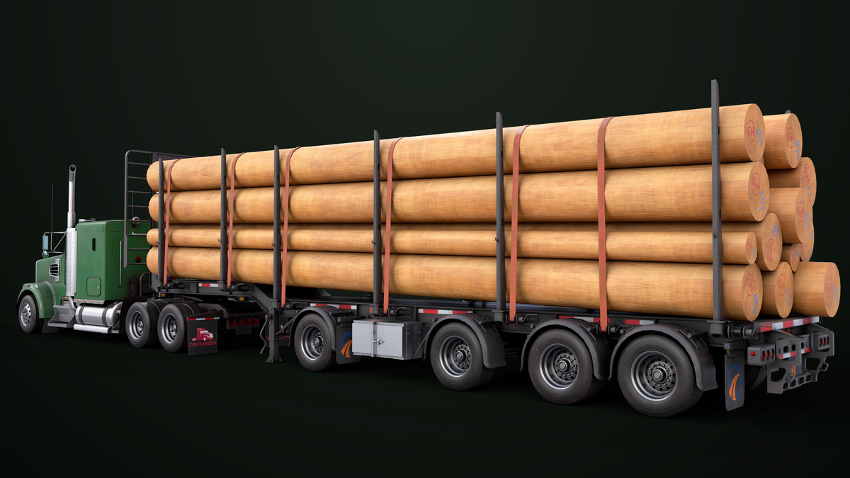 Truck 07 Log Trailer with All Loads Collection