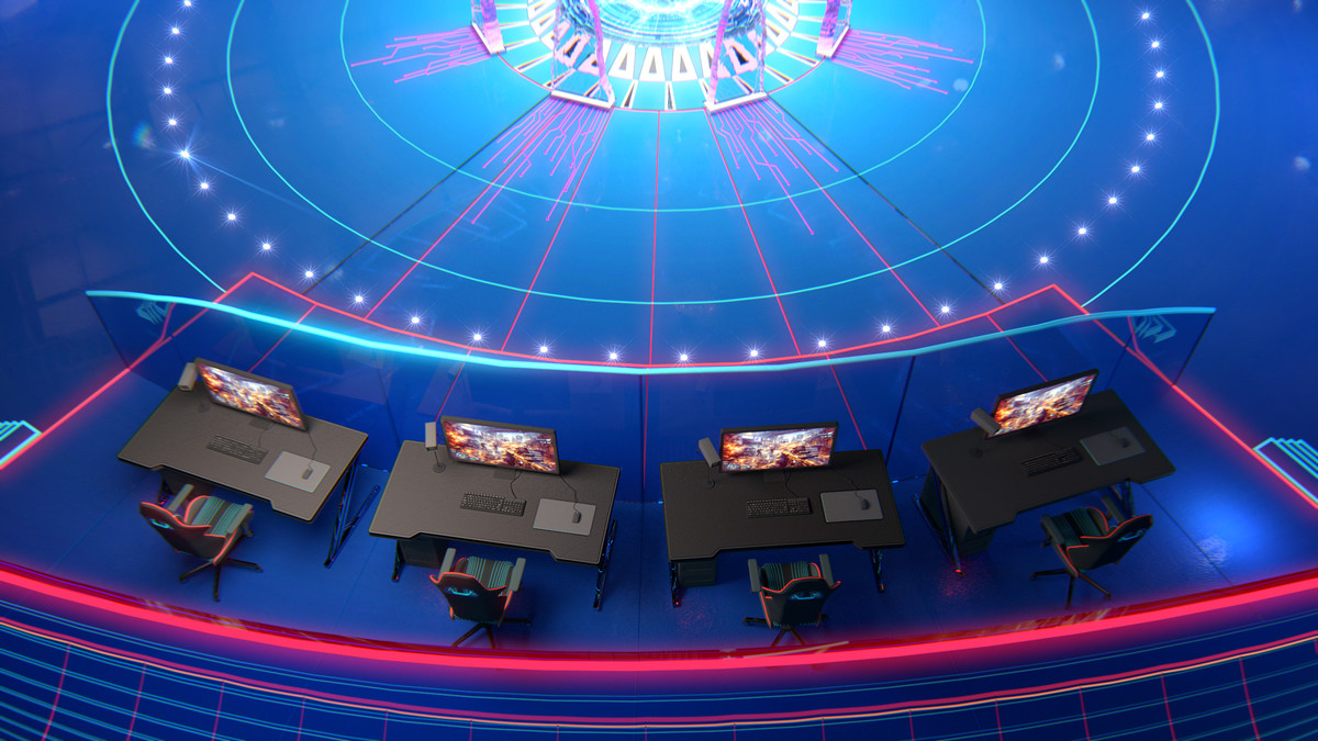 Futuristic Esports Arena Stadium – Tournament Stage 3d Environment Level