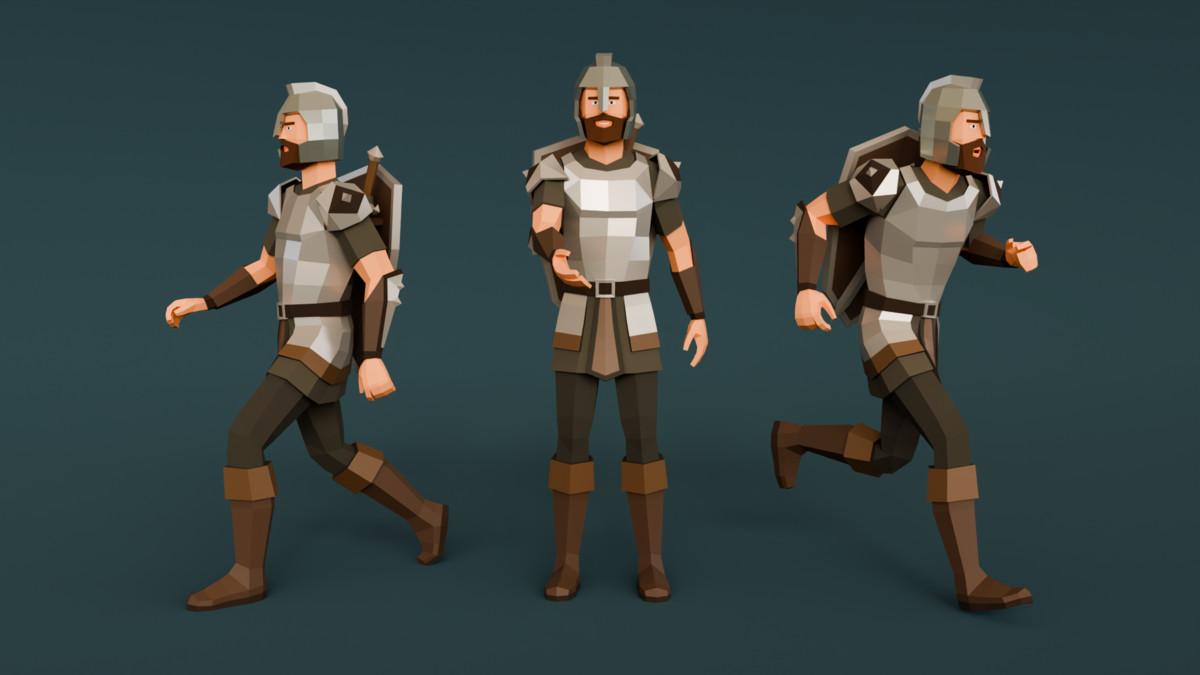 Medieval Warrior Ultra Low-Poly