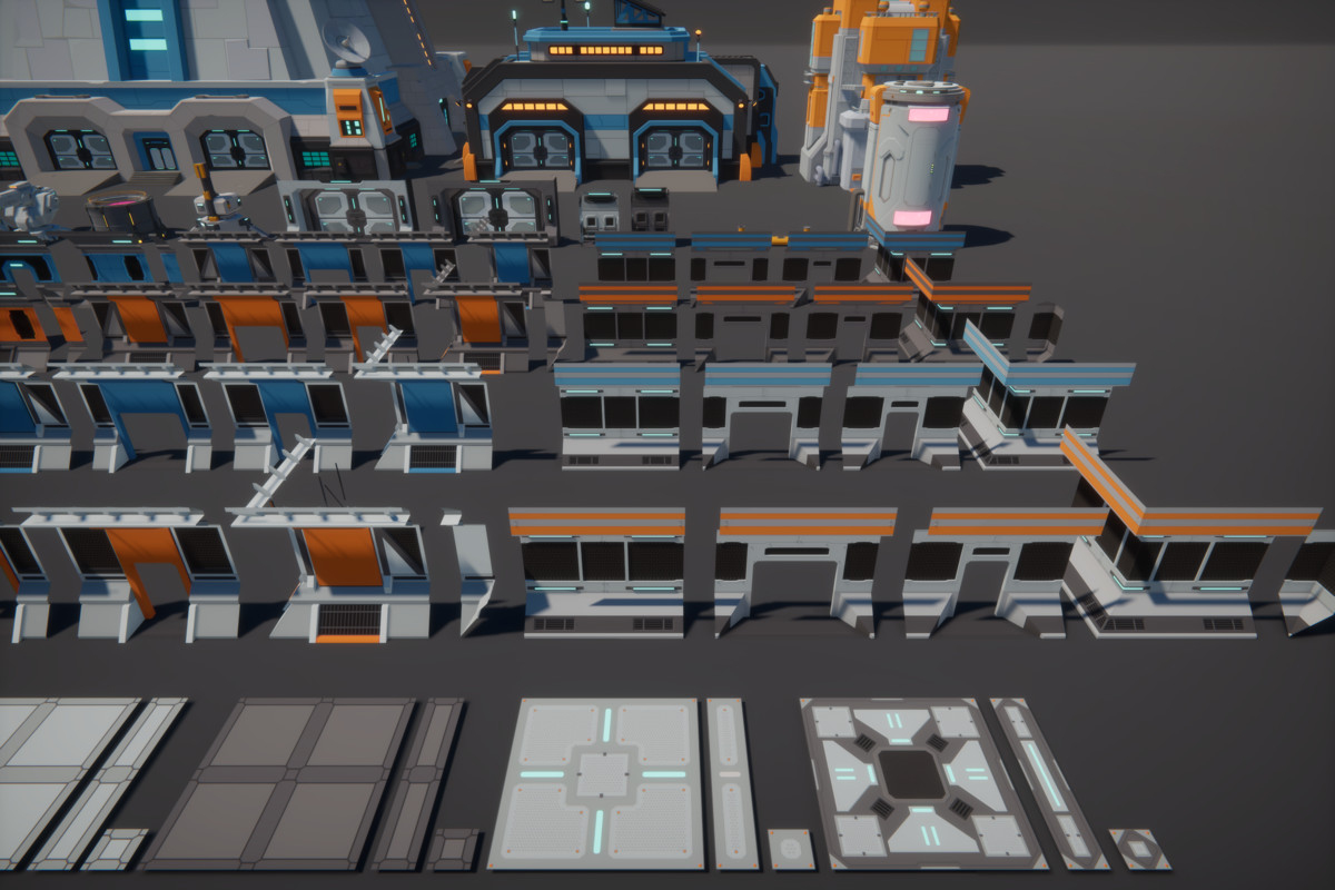 Low Poly Sci-Fi Military Resource Base