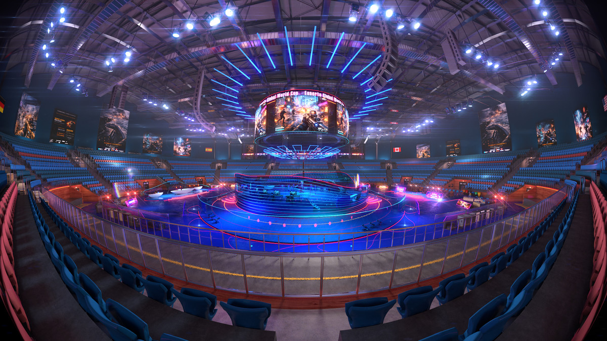 Futuristic Esports Arena Stadium – Tournament Stage 3d Environment Level