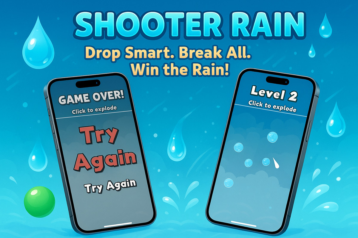 Shooter Rain - Complete Casual Mobile Game Template