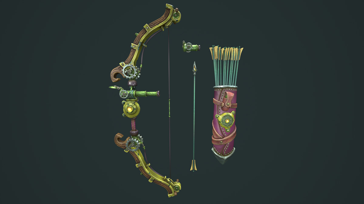 Steampunk bow quiver arrow