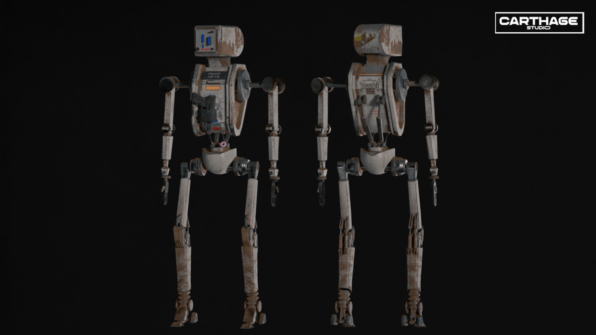 Security Robot NPC Bundle – 5 Rigged Game-Ready Characters