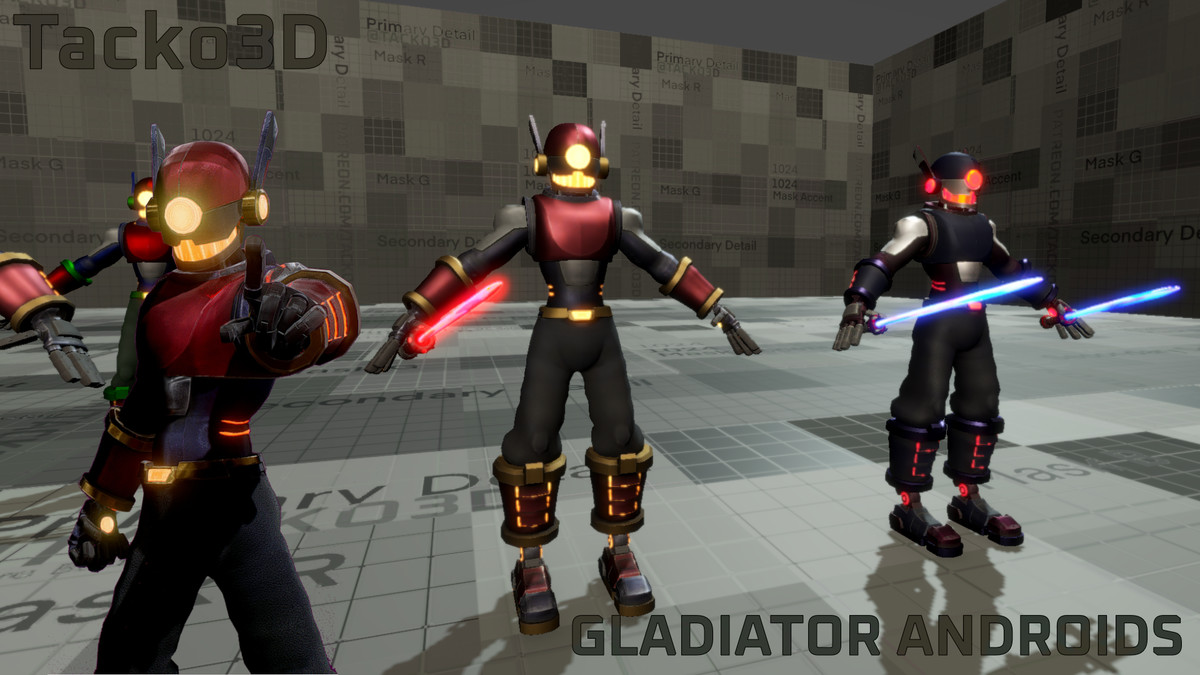 Gladiator Androids Pack Z - Customizable Robot Warriors