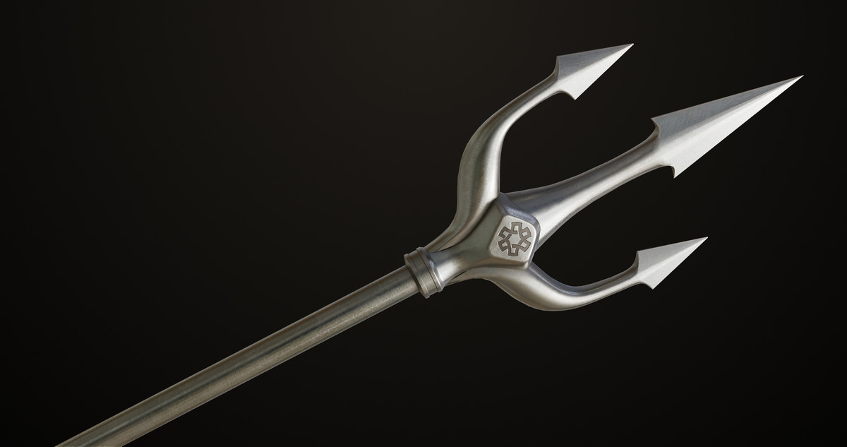 Medieval Trident 03 Silver URP HDRP Textures