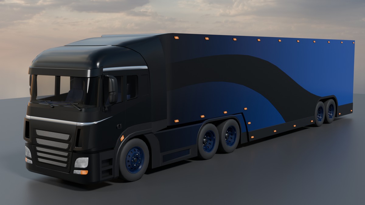 EV Semi Truck Vehicle Pack – Modular Trailer, With Interior & Openable Doors