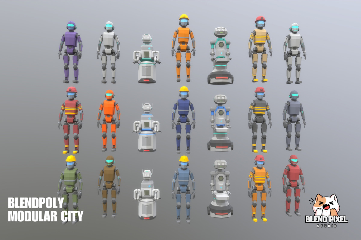 BlendPoly Modular City - Low Poly Assets
