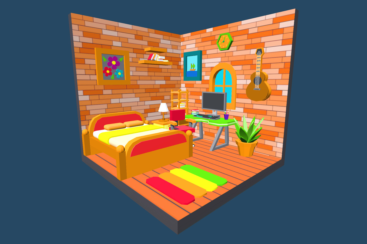 Cute Low Poly Furniture Pack - Colorful Interior Props