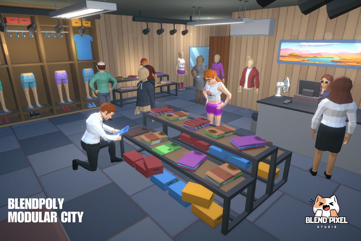 BlendPoly Modular City - Low Poly Assets