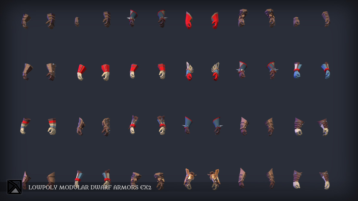 Lowpoly Dwarfs Modular Armors Ex2 - MEDIEVAL FANTASY SERIES