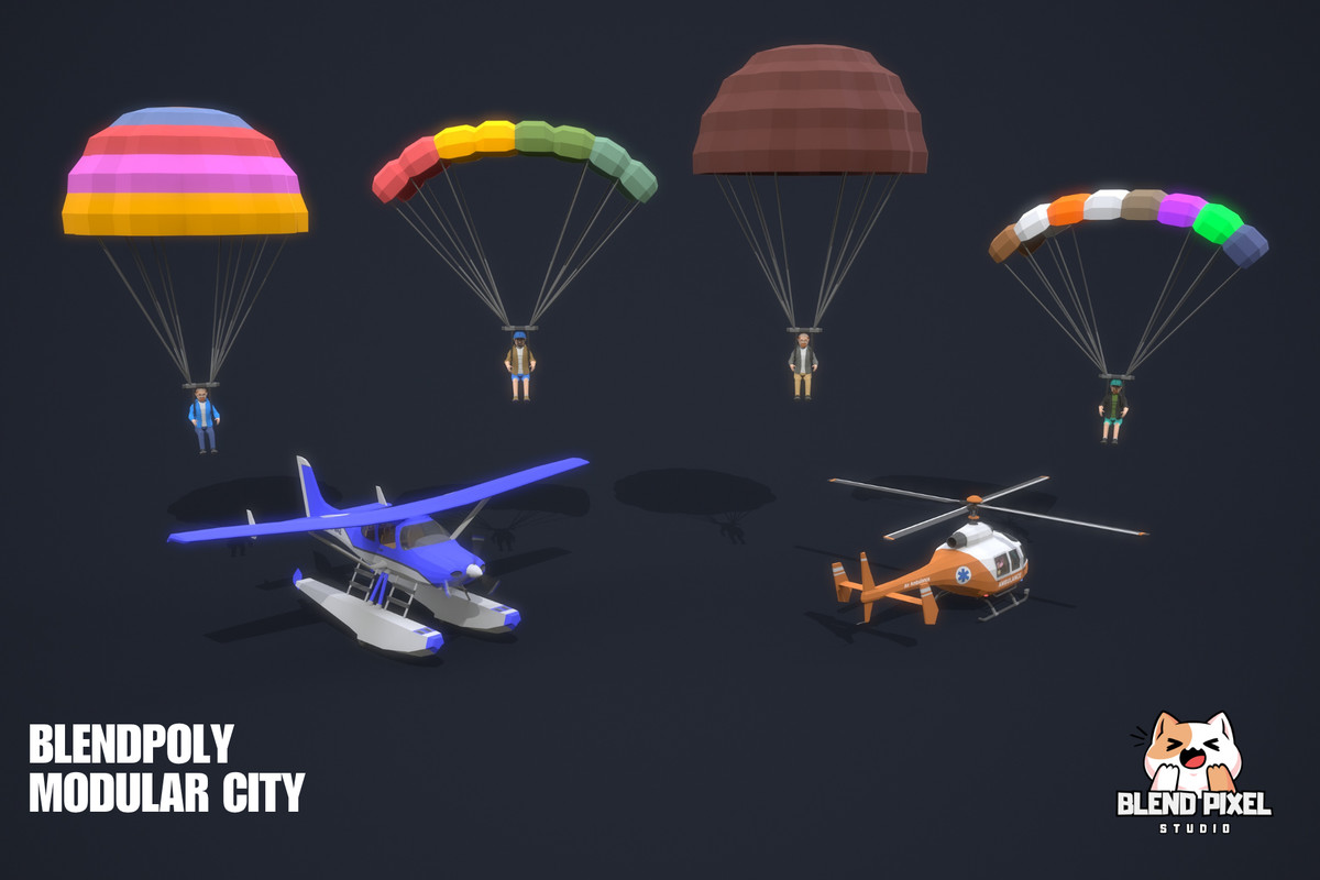 BlendPoly Modular City - Low Poly Assets