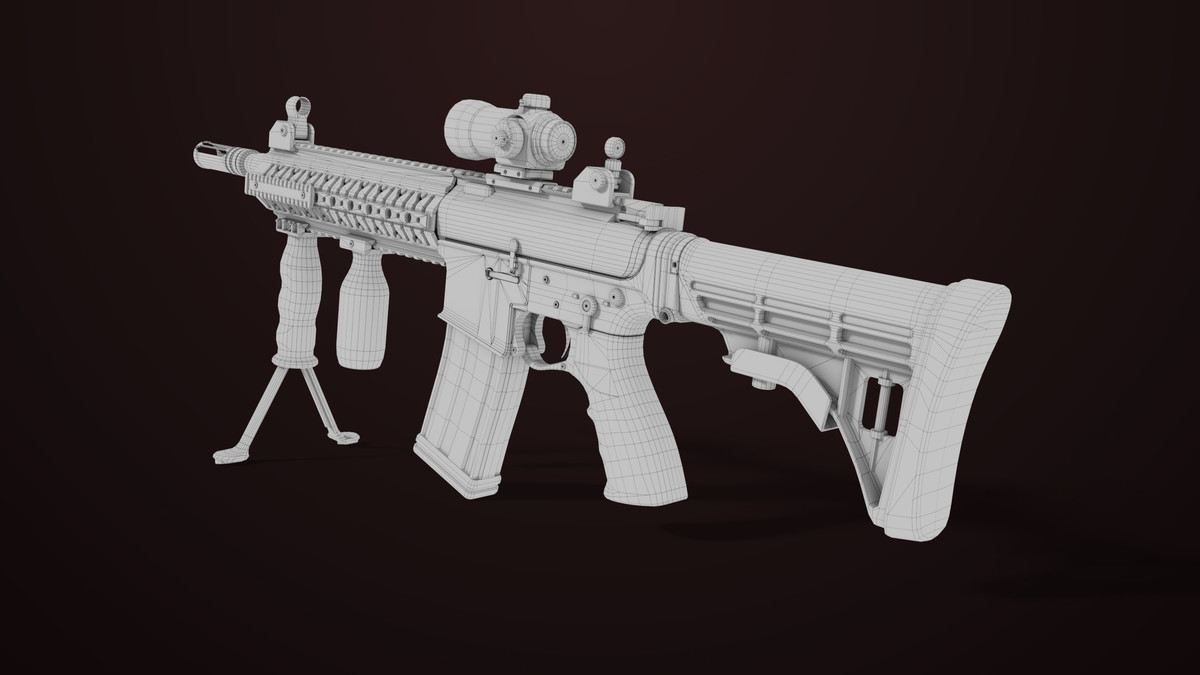 Machine Gun 17 Black URP HDRP Textures