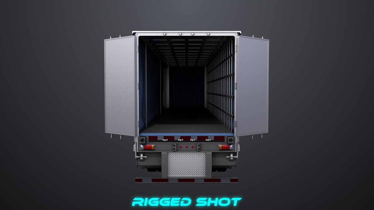 Heavy Truck 05 Curtainsider Trailer URP HDRP Textures