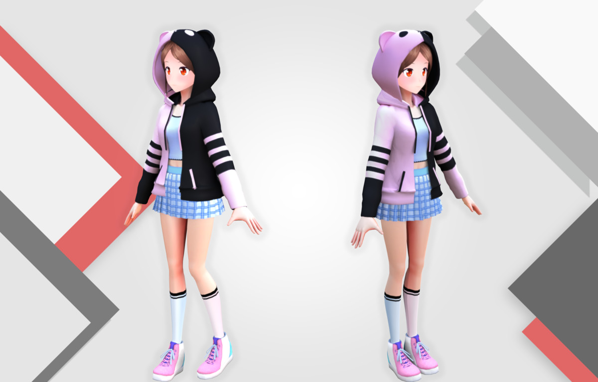 Millia 3D: Anime Style Character (For VRChat/Game-Ready)