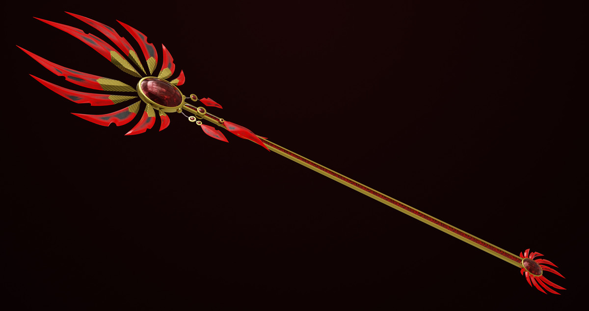 Fantasy Trident 08 Red URP HDRP Textures