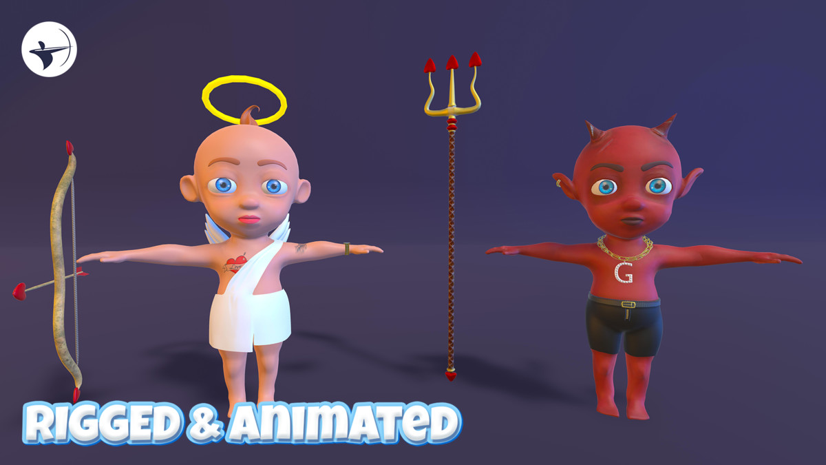 Angel and Devil with Animations