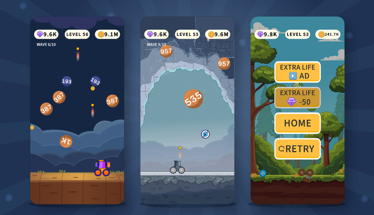 2D Cannon Shooter – Game Kit (Waves & Upgrades)
