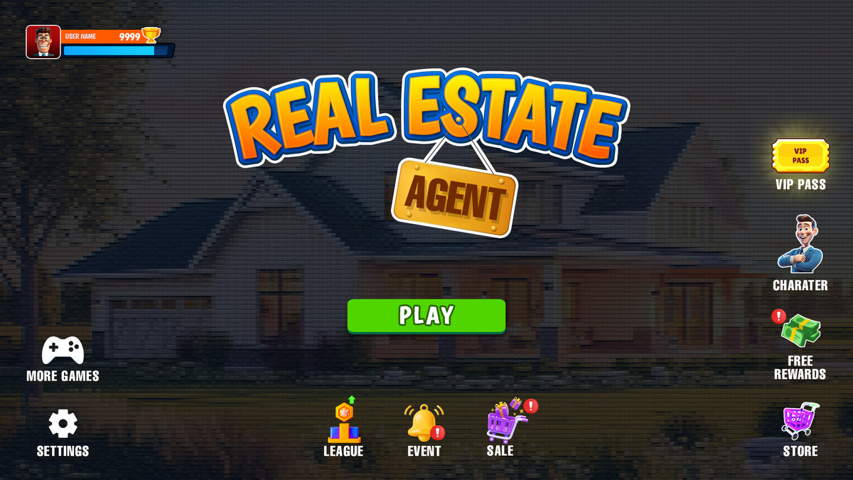 Modern Real Estate Tycoon UI Kit – Business Simulator Mobile Game GUI