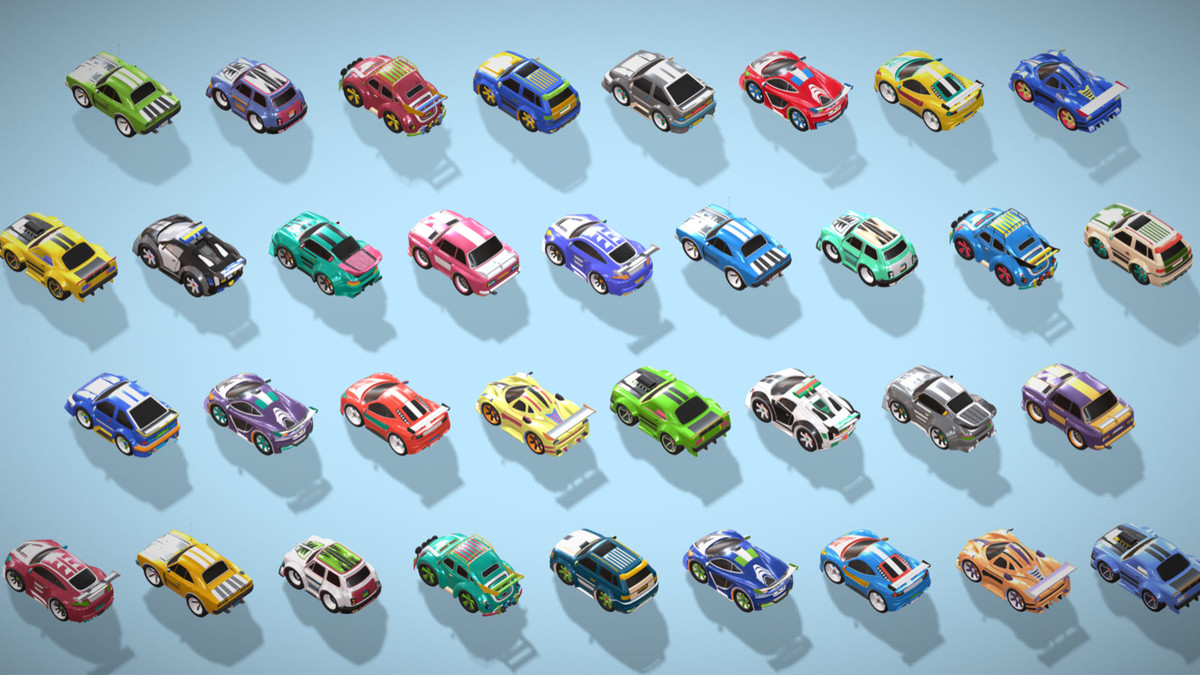 Tiny Sports Car Pack - 66 Low Poly Cute Toon Style Mini Racing Cars Chibi Style