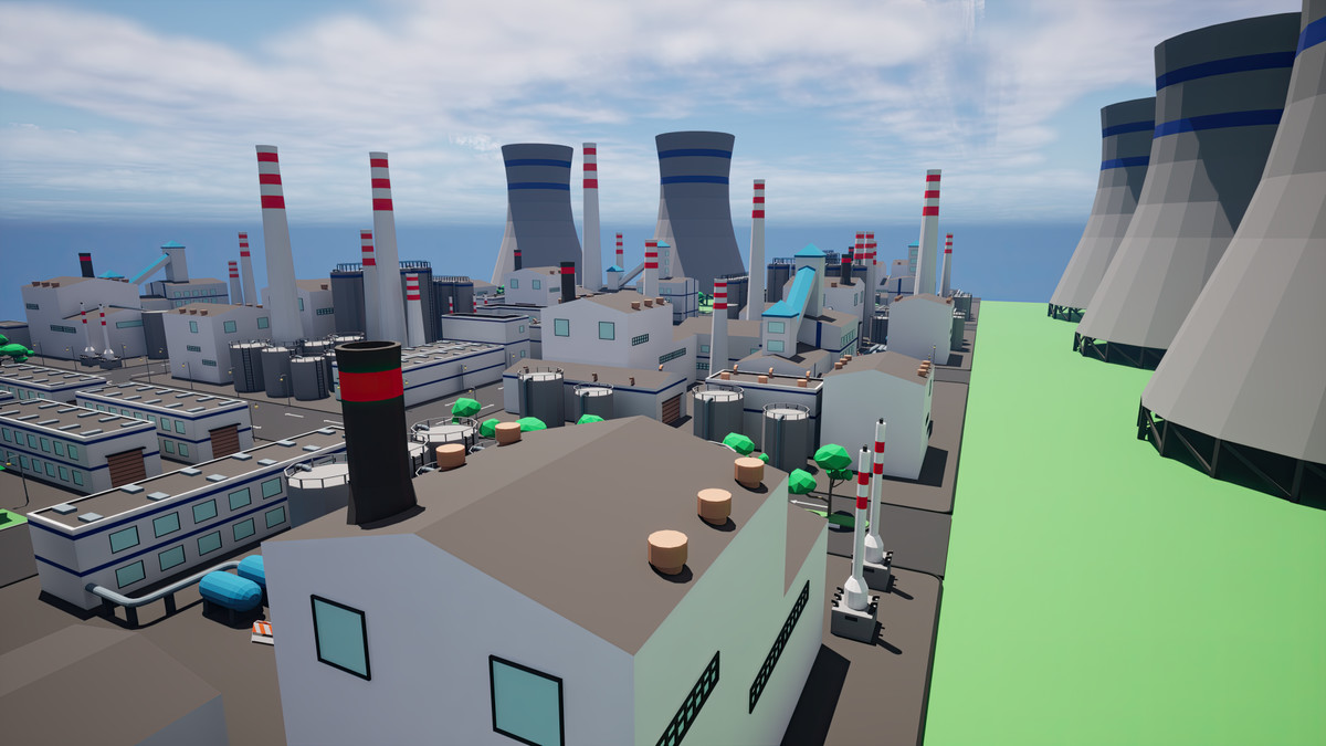 Modular Low Poly Factory [Desktop & Mobile]