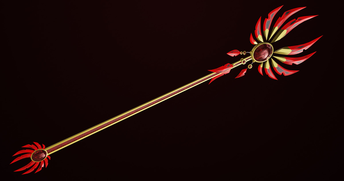 Fantasy Trident 08 Red URP HDRP Textures