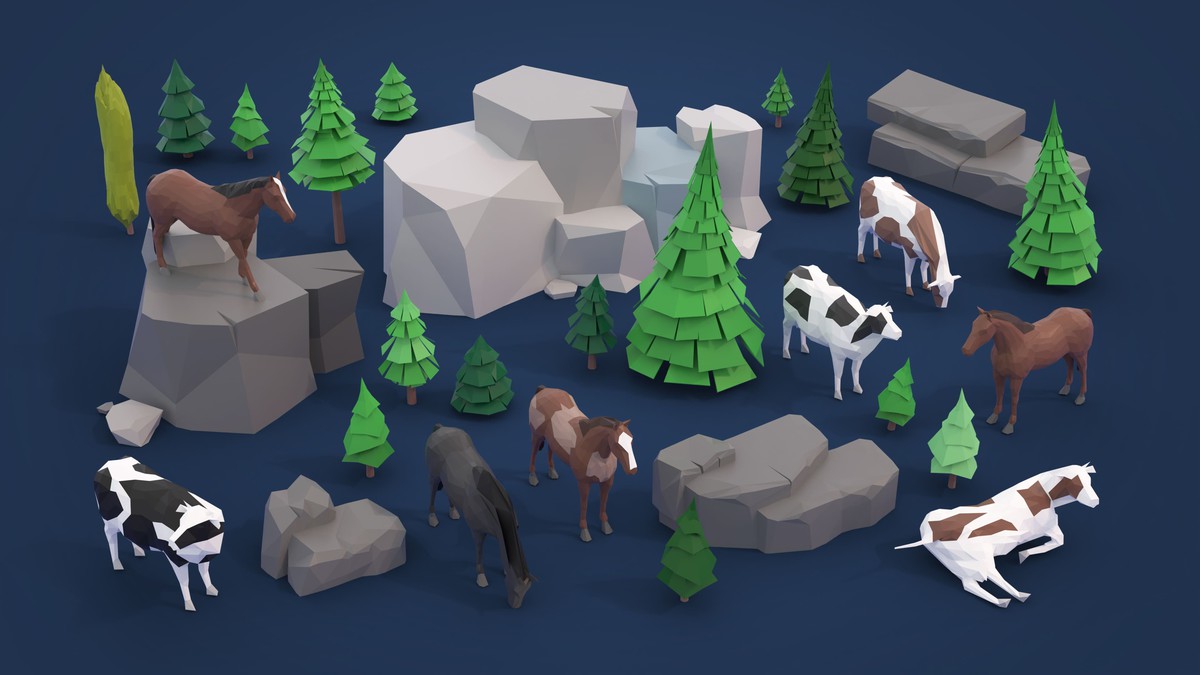 Village - Low Poly 3D Models Pack