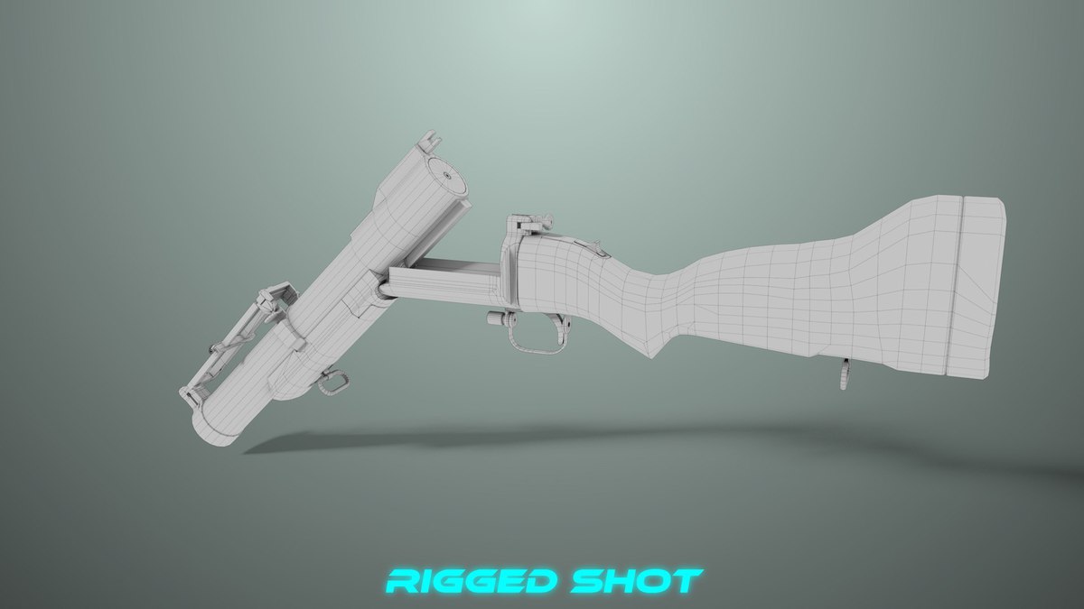 6 Grenade Launcher Black URP HDRP Textures
