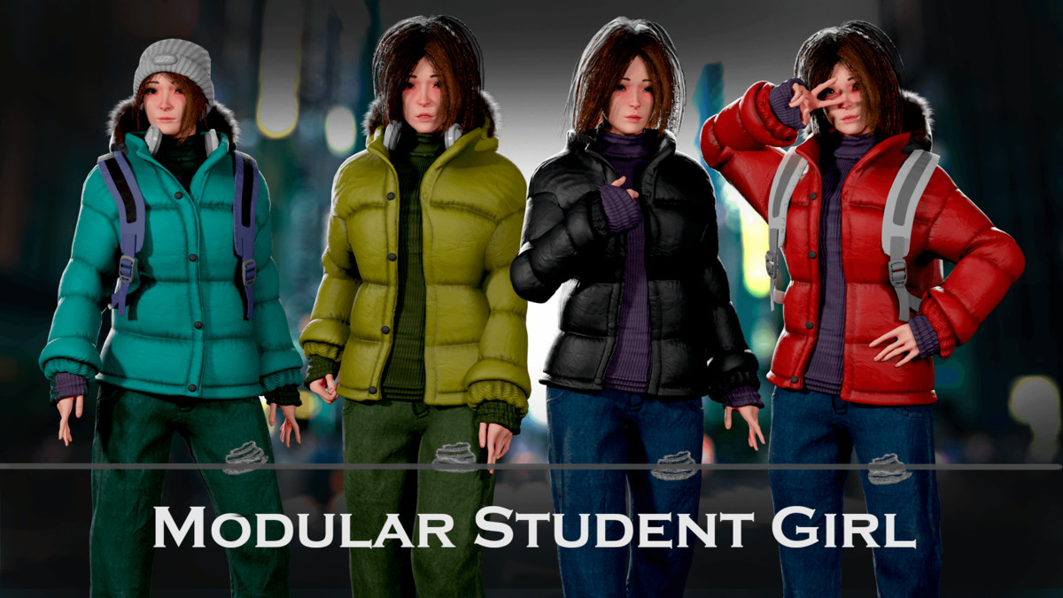 Urban Student Girl – Casual Winter Character