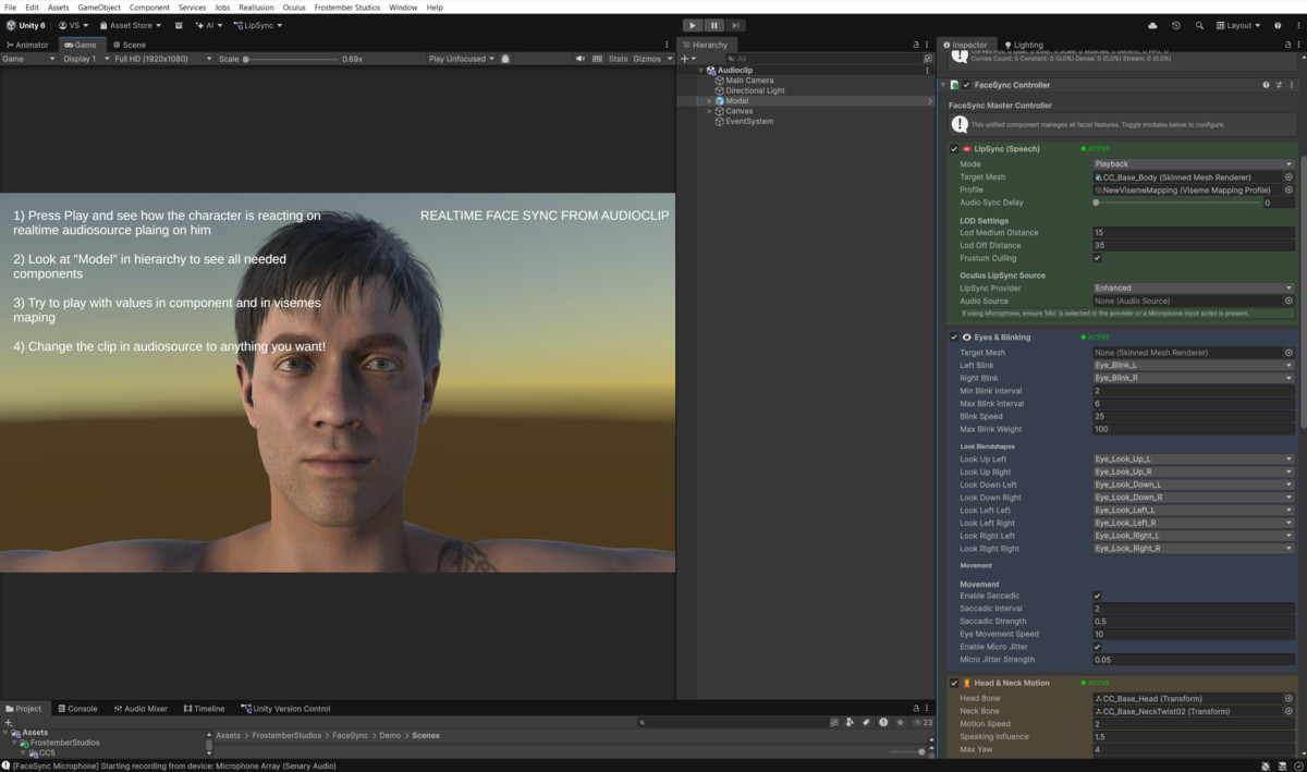 FaceSync - Audio Lip Sync & Facial Animation
