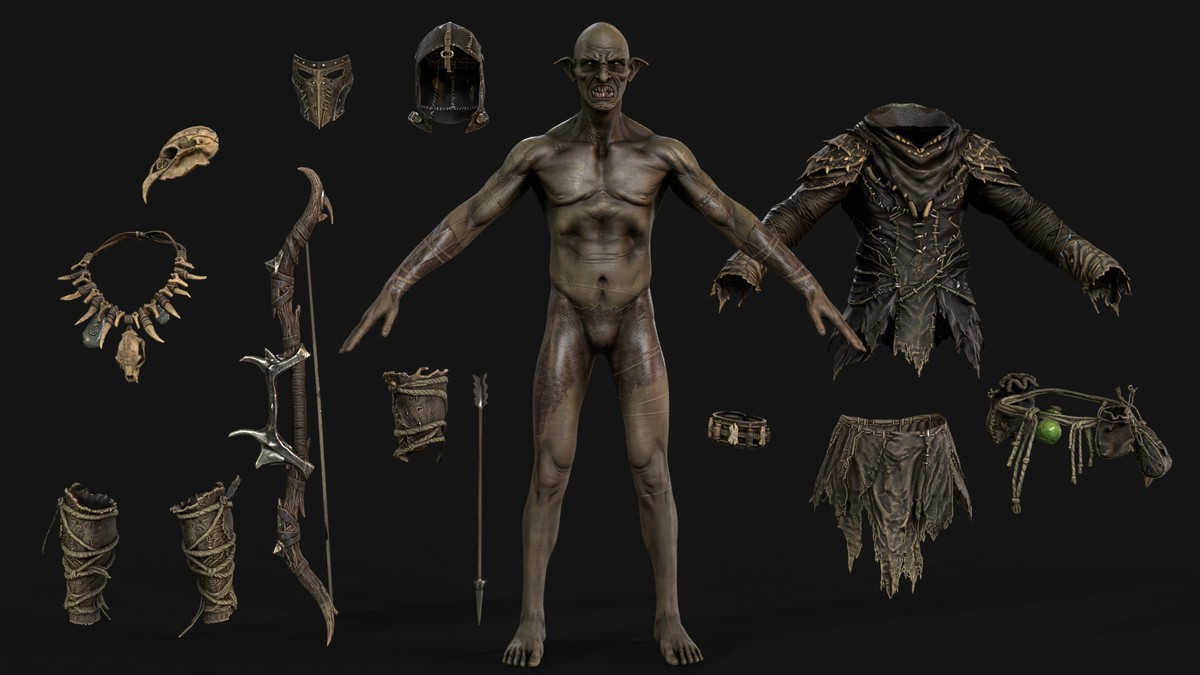 Orc Archer Game Ready