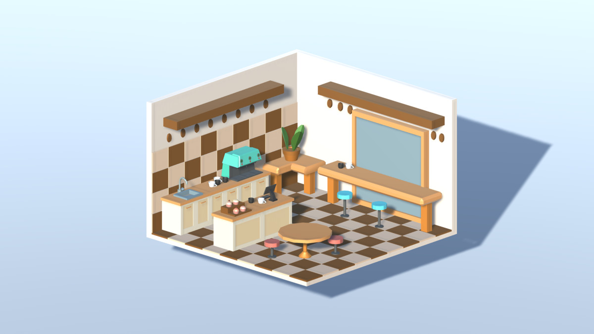 3D LOWPOLY WORK ROOMS