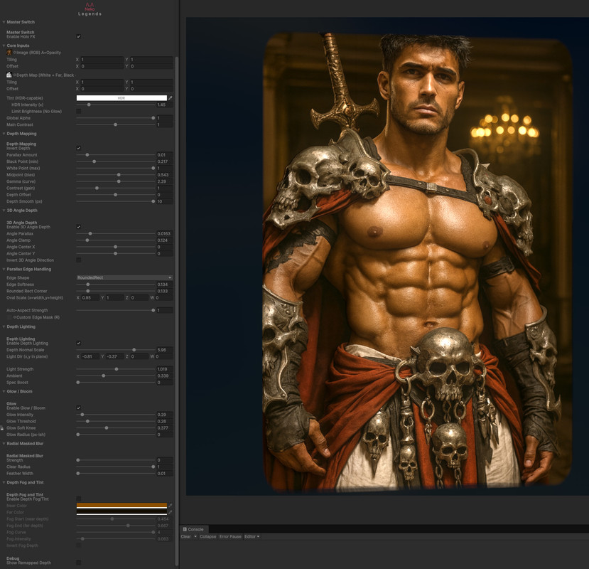 Card Depth Parallax Shader (URP)