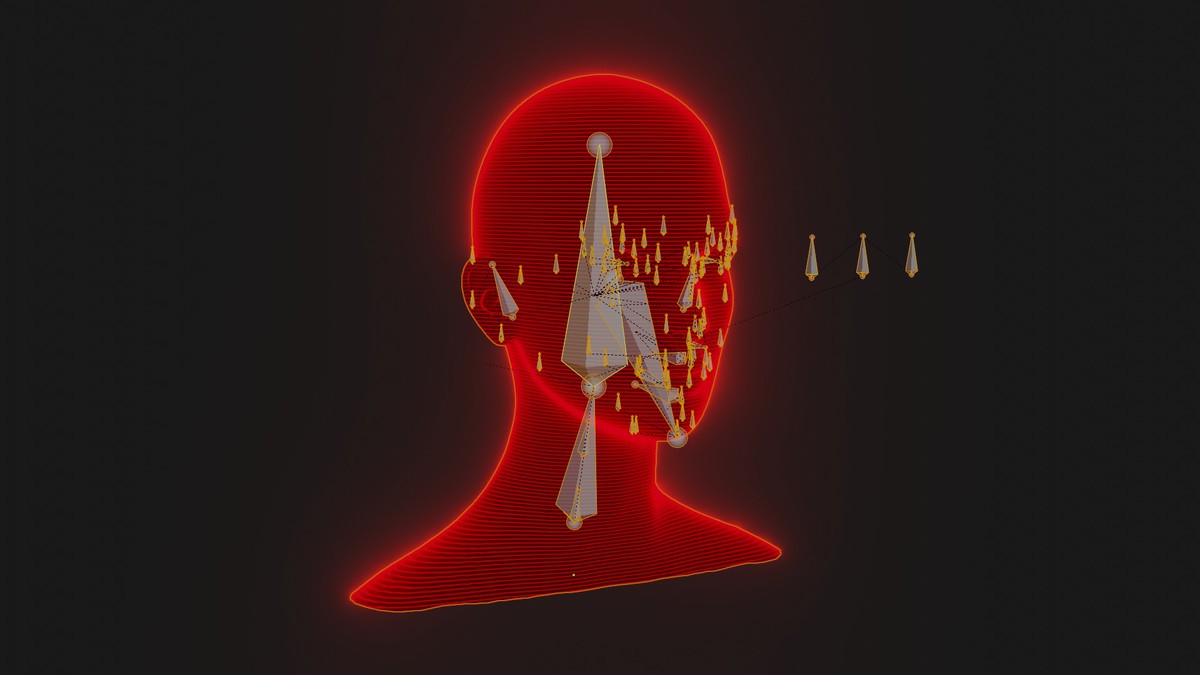 Sci-Fi Red Hologram Male Female Heads 3D Model Pack - Animated, Blend Shapes