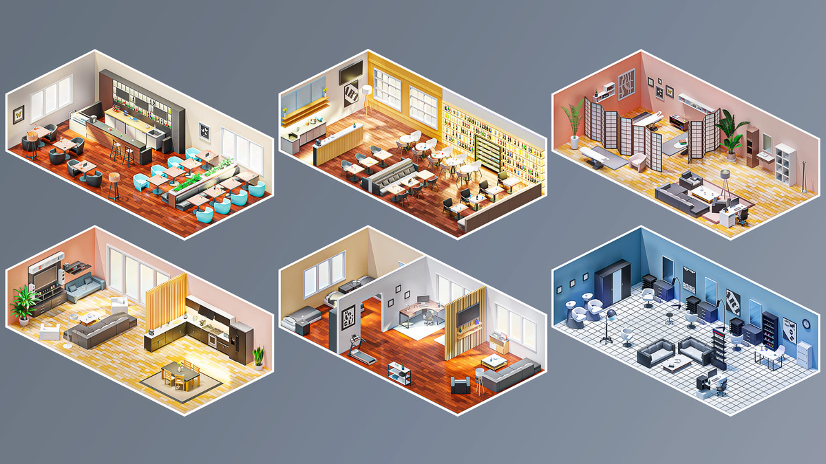 Interior 6 - Low Poly 3D Models Pack