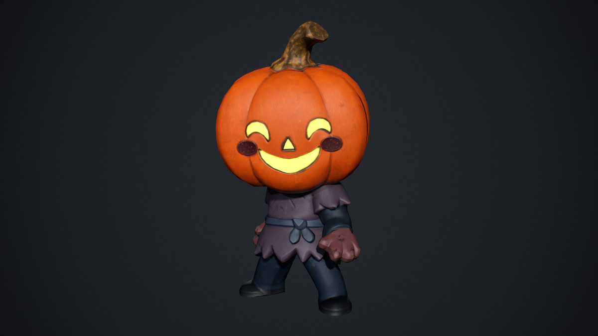 Cute Scarecrow Low Poly