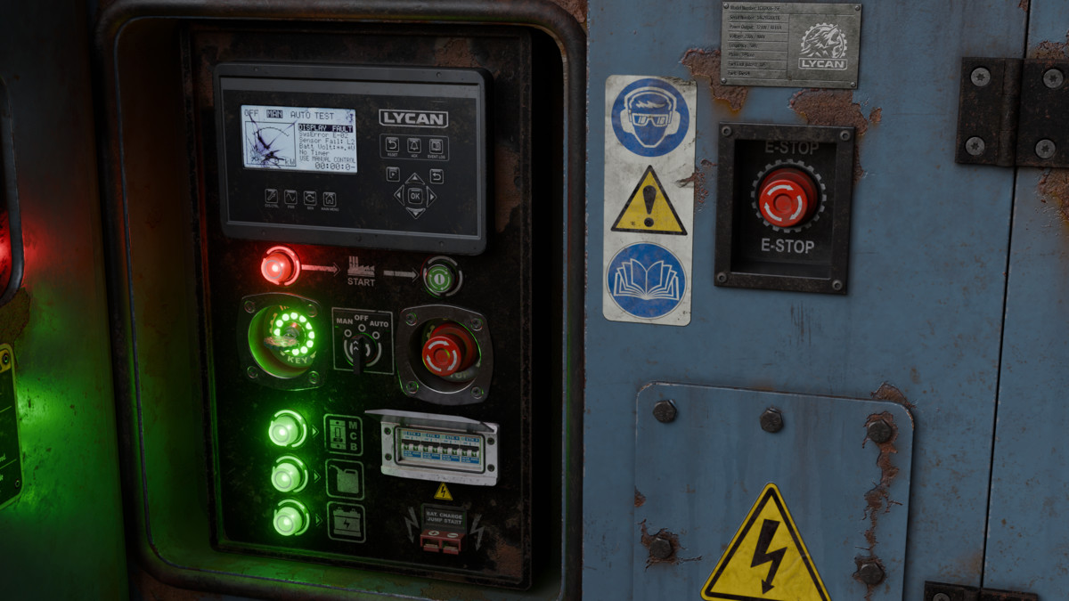 Diesel Generator (Interactive - Game ready)