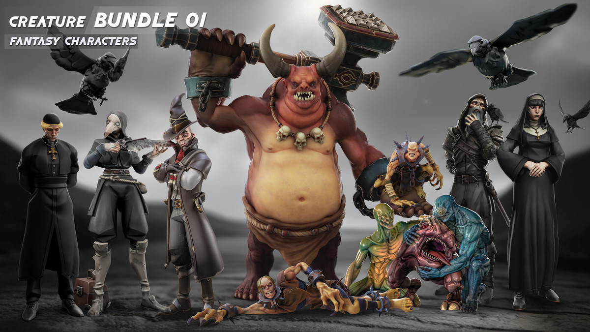 Creatures and Characters - 24x - Stylized Fantasy Massive Bundle Collection