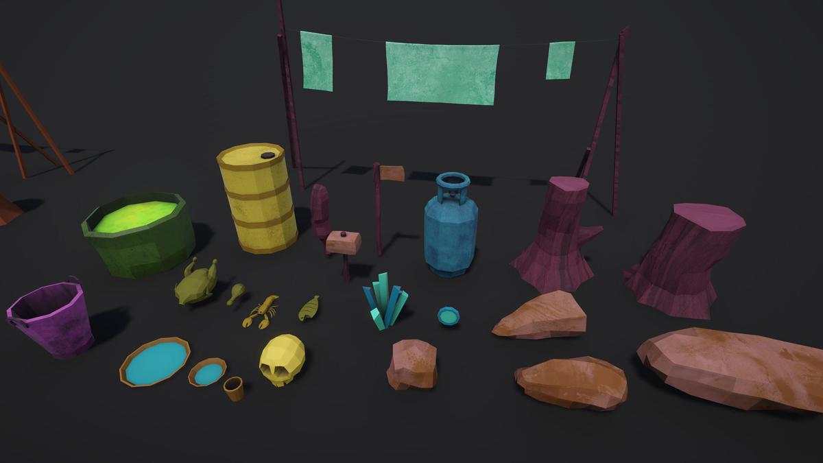 Magical Polygon Props(with Burn & Reveal FX)