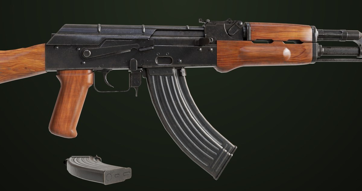 Light Machine Gun 10 Wood URP HDRP Texture