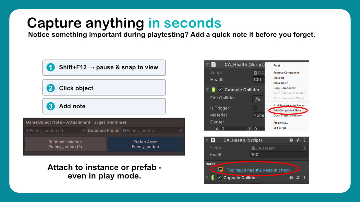 Component Atlas: Notes for GameObjects, Assets and Scenes