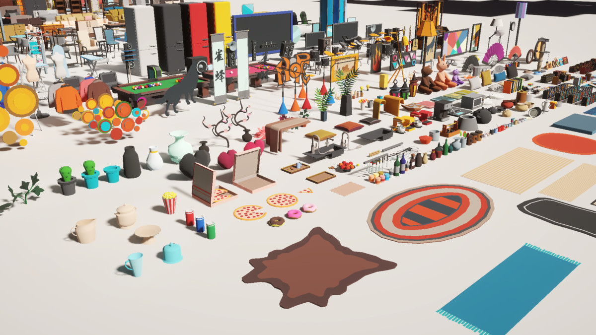 Low Poly 15 Rooms 1000+ objects Vol.2